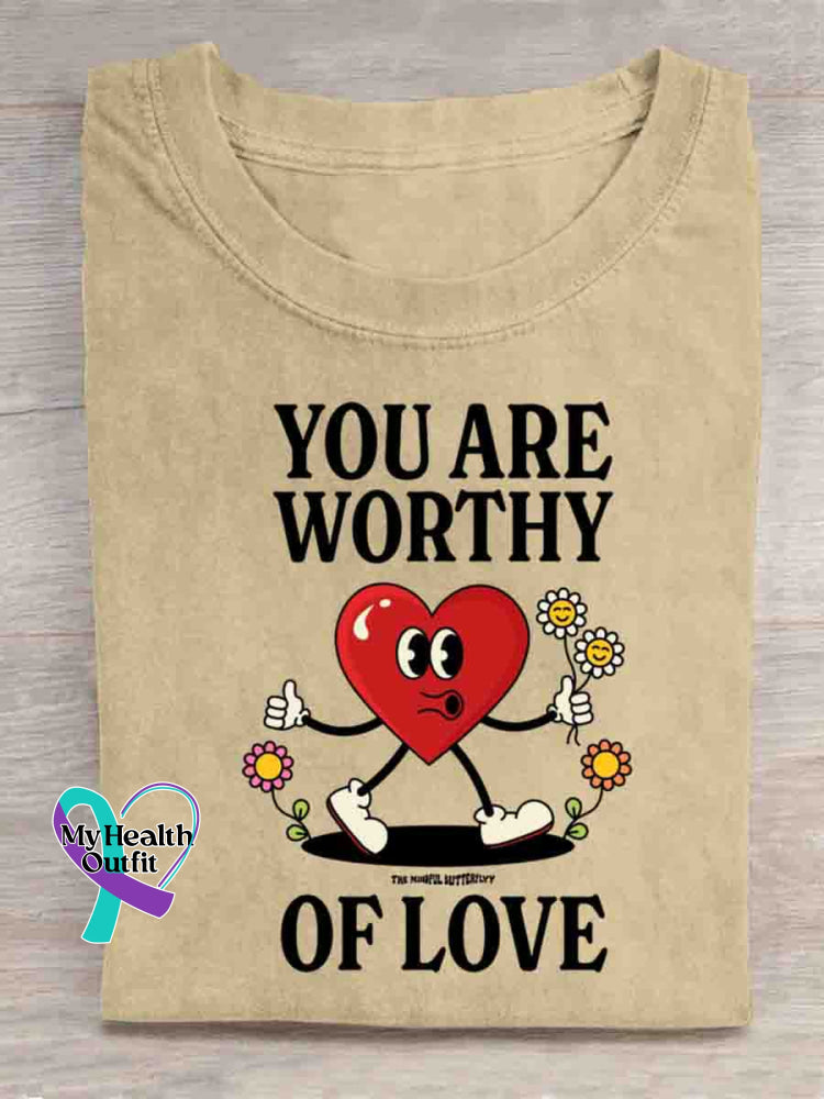 You Are Worthy Of Love T-shirt Apricot / S