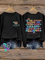 You Matter Crew Neck Long Sleeve Sweatshirt Black / S