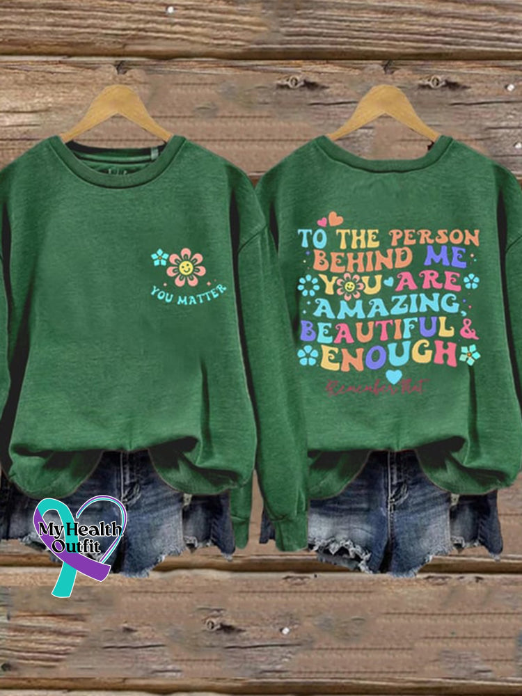 You Matter Crew Neck Long Sleeve Sweatshirt Green / S