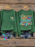 You Matter Crew Neck Long Sleeve Sweatshirt Green / S