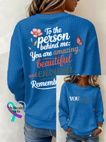 You Matter,dear Person Behind Me Casual Waffle Sweatshirt Blue / S