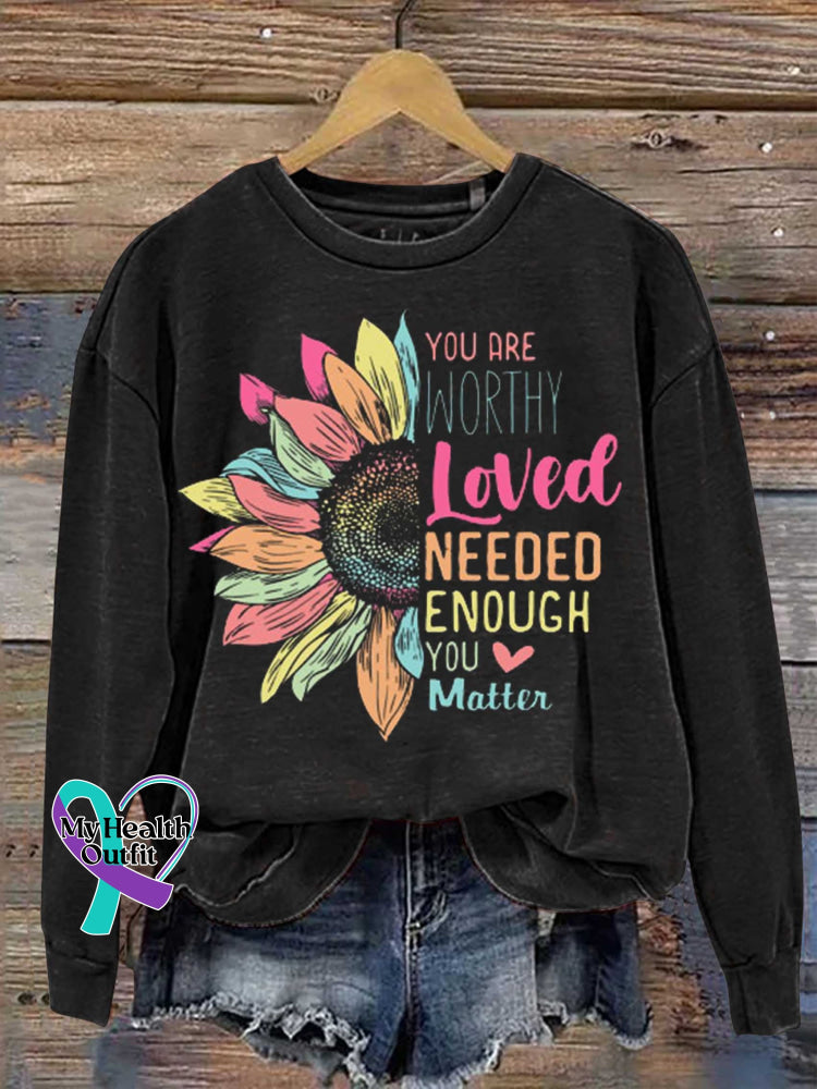 You Matter Kindness Be Kind Groovy Mental Health Awareness Casual Sweatshirt