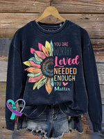 You Matter Kindness Be Kind Groovy Mental Health Awareness Casual Sweatshirt