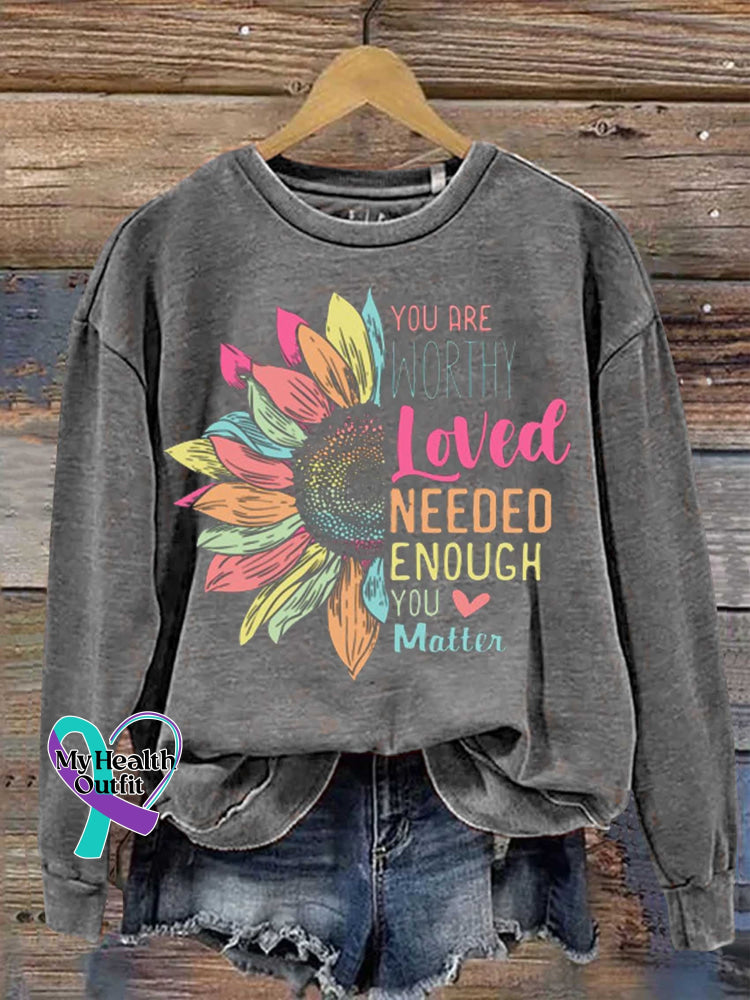 You Matter Kindness Be Kind Groovy Mental Health Awareness Casual Sweatshirt