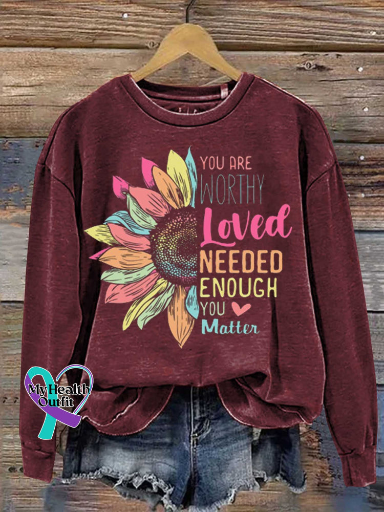 You Matter Kindness Be Kind Groovy Mental Health Awareness Casual Sweatshirt