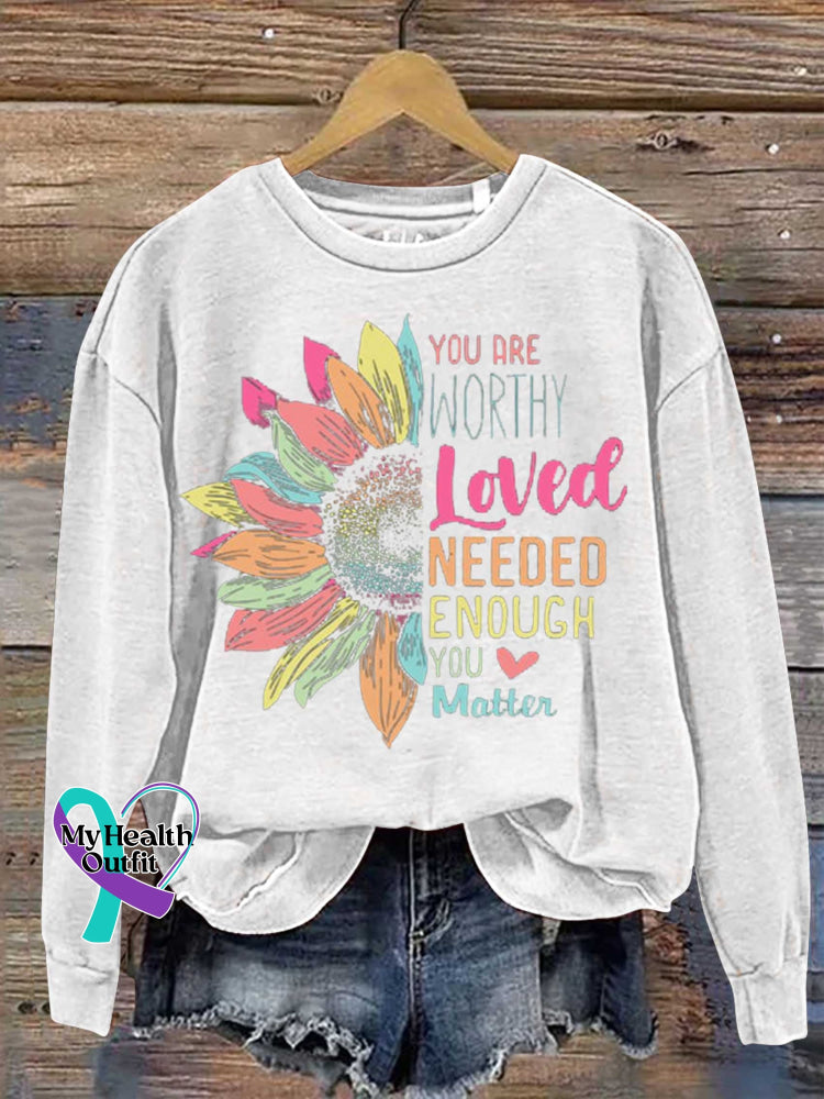 You Matter Kindness Be Kind Groovy Mental Health Awareness Casual Sweatshirt