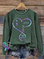 You Matter Suicide Prevention Awareness Casual Sweatshirt Green / S