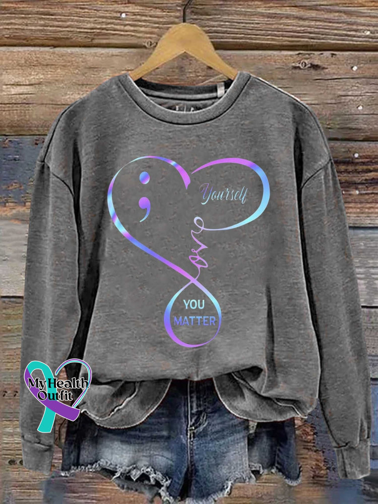 You Matter Suicide Prevention Awareness Casual Sweatshirt Grey / S