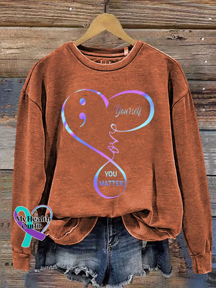 You Matter Suicide Prevention Awareness Casual Sweatshirt Orange / S