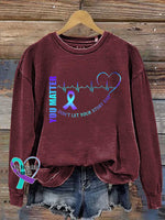 You Matter Suicide Prevention Awareness Casual Sweatshirt Red / S