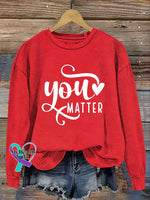 You Matter Vintage Art Print Casual Sweatshirt Red / S