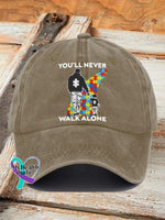 You’ll Never Walk Alone Autism Awareness Art Print Hats Khaki / Onesize