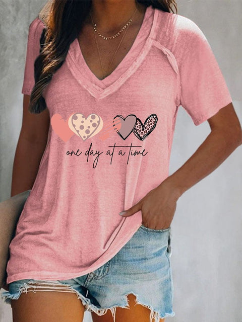 Women's One Day At A Time Print T-Shirt