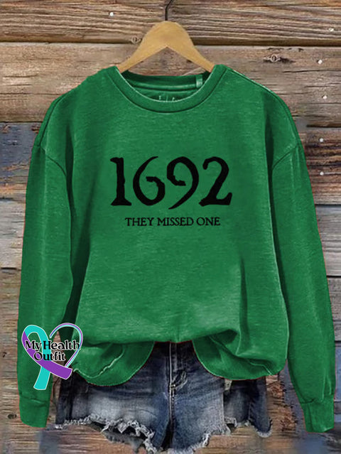 1692 They Missed One Woman’s Art Print Casual Sweatshirt Green / S