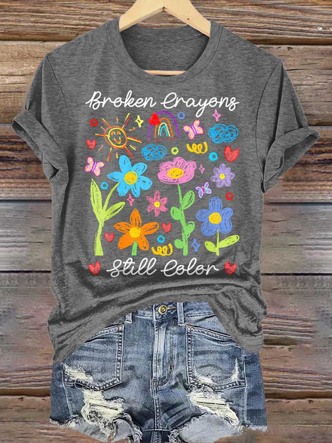 Broken Crayons Still Color Mental Health Awareness T-shirt