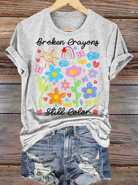 Broken Crayons Still Color Mental Health Awareness T-shirt