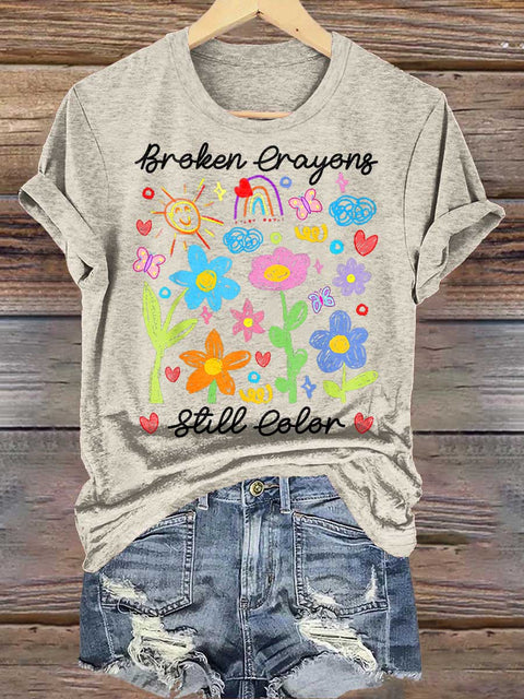 Broken Crayons Still Color Mental Health Awareness T-shirt