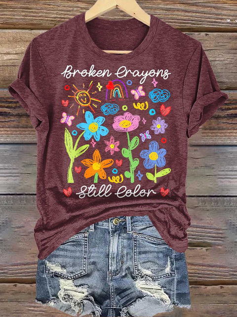 Broken Crayons Still Color Mental Health Awareness T-shirt
