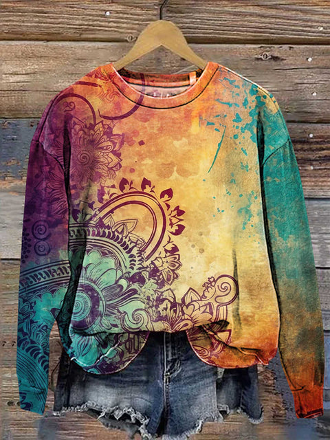 Retro Floral Sweashirt