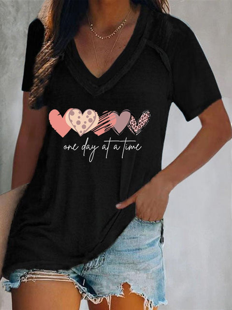 Women's One Day At A Time Print T-Shirt