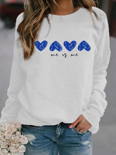 Women's Mental Health Grow Happy Thoughts Printed Casual Sweatshirt