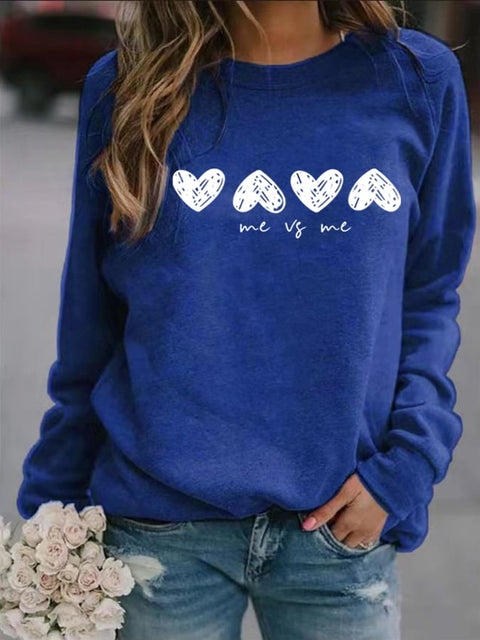 Women's Mental Health Grow Happy Thoughts Printed Casual Sweatshirt