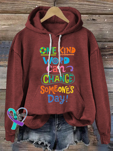 A Kind Word Can Change Someones Day Prints Casual Hoodie Brown / S