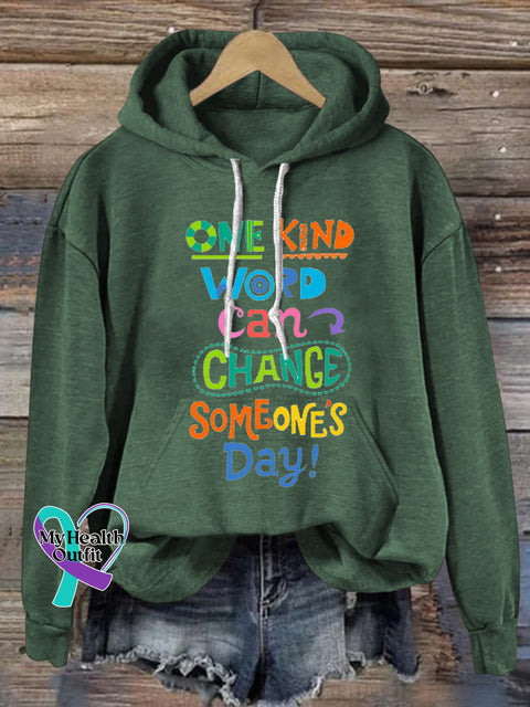 A Kind Word Can Change Someones Day Prints Casual Hoodie Green / S