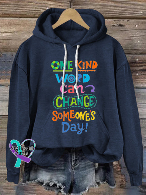 A Kind Word Can Change Someones Day Prints Casual Hoodie NavyBlue / S