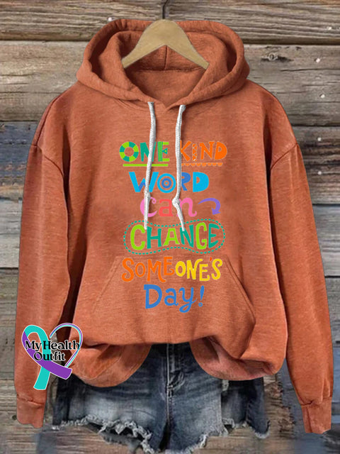 A Kind Word Can Change Someones Day Prints Casual Hoodie Orange / S