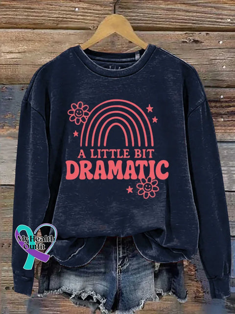 A Little Bit Dramatic Art Print Casual Sweatshirt Blue / S