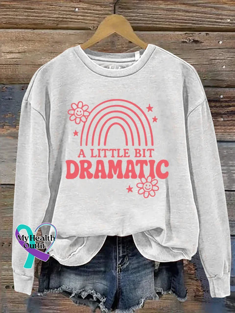 A Little Bit Dramatic Art Print Casual Sweatshirt White / S