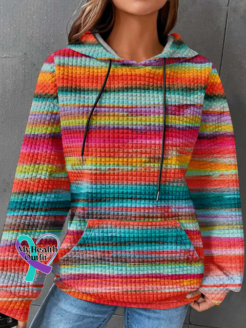 Abstract Loose Casual Sweatshirt Rose Red / S(6-8)