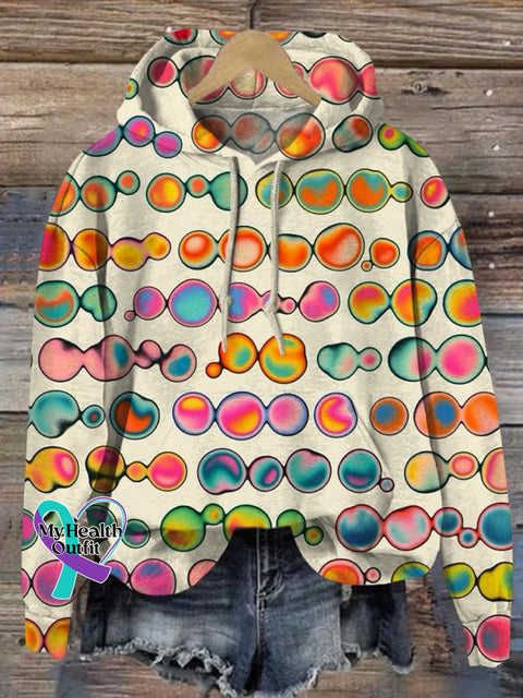 Abstract Water Droplet Pattern Printed Casual Sweatshirt Multicolor / S