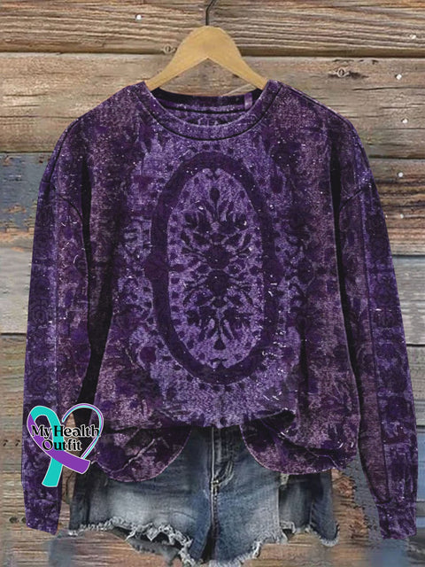 Abstrct Art Print Casual Sweatshirt Multicolor / S