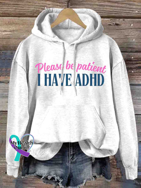 ADHD Art Hoodie Sweatshirt White / S