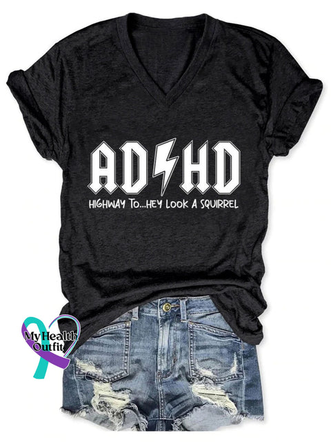 Adhd Awareness Art Casual T-Shirt Black / S