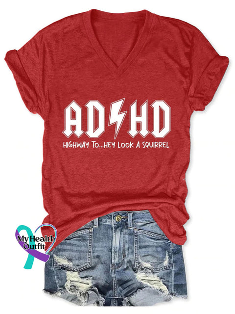Adhd Awareness Art Casual T-Shirt Red / S