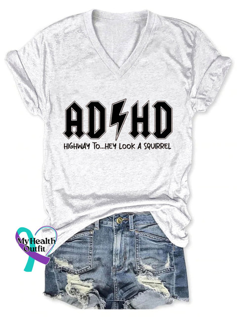 Adhd Awareness Art Casual T-Shirt White / S