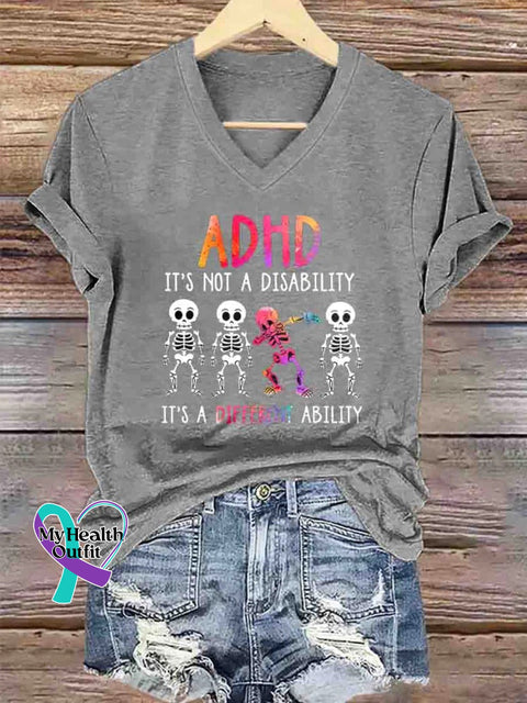 ADHD Awareness Art T-Shirt Gray / S