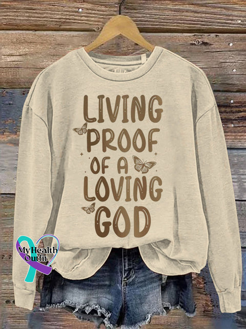 Aesthetic Christian Living Proof Of A Loving God Art Print Casual Sweatshirt Sand / S
