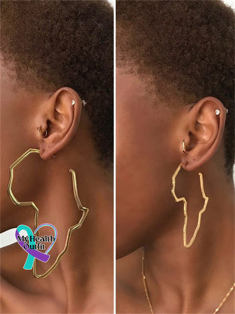 Africa Map Earrings Charmed Hoop Gold / One Size Reggae