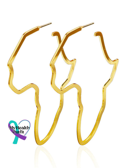 Africa Map Earrings Charmed Hoop Reggae