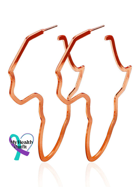 Africa Map Earrings Charmed Hoop Rose Gold / One Size Reggae