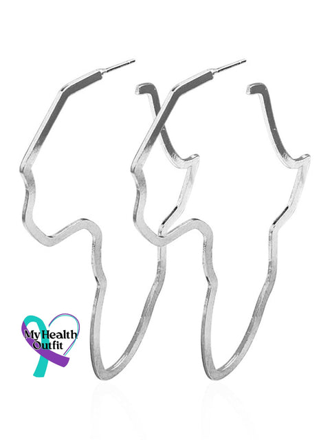 Africa Map Earrings Charmed Hoop Silver / One Size Reggae