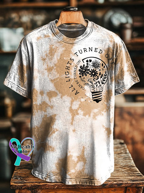 All Lights Turned Off Can Be Turned On Printed Casual Crew Neck Short Sleeve T-Shirt Multicolor / S