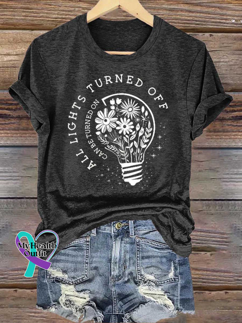 All Lights Turned Off Can Be Turned On Wildflowers You Matter Mental Health Awareness T-shirt Black / S