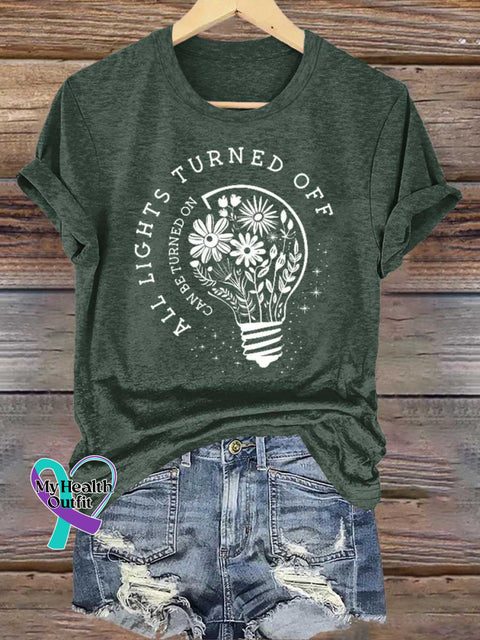 All Lights Turned Off Can Be Turned On Wildflowers You Matter Mental Health Awareness T-shirt Green / S