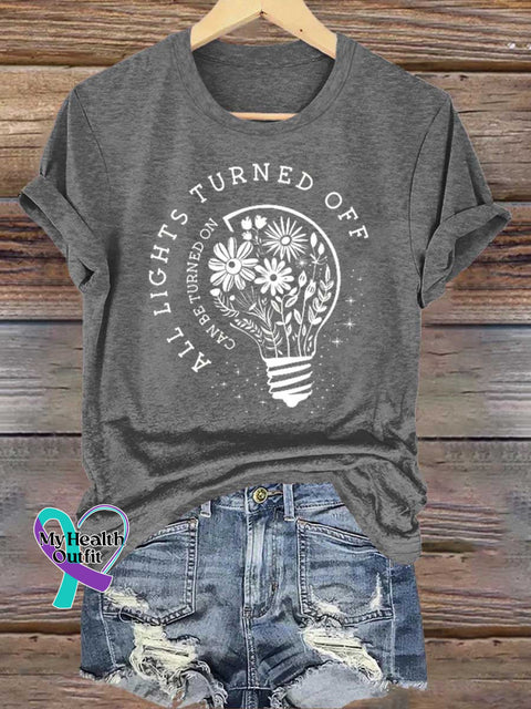All Lights Turned Off Can Be Turned On Wildflowers You Matter Mental Health Awareness T-shirt Grey / S