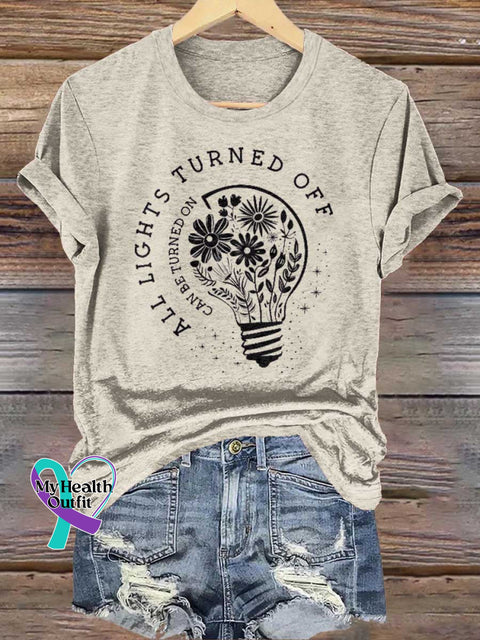 All Lights Turned Off Can Be Turned On Wildflowers You Matter Mental Health Awareness T-shirt Sand / S